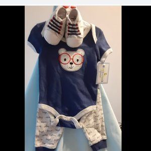 3 Piece Bear Outfit with shoes! (Boys 6-9M)